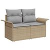 vidaXL Tuinbankenset met kussen 9 pcs Beige poly rattan