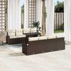 vidaXL Tuin Sofa Set met kussen 7 pcs Bruin Poly riet