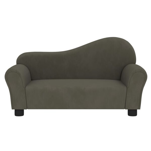 vidaXL Kinderbank fluweel donkergrijs