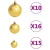 vidaXL Kunstkerstboom met verlichting en kerstballen 240 cm PET goud