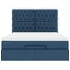 vidaXL Ottoman bed met matras en LED's 140x190cm stof blauw