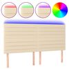 vidaXL Hoofdbord LED 180x5x118/128 cm stof cr&egrave;mekleurig