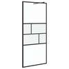 vidaXL Inloop Douche Wand Zwart 90 x 195 x 0,5 cm Glas en Aluminium