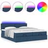 vidaXL Ottoman bed met matrassen en LED's 160x200cm stof blauw