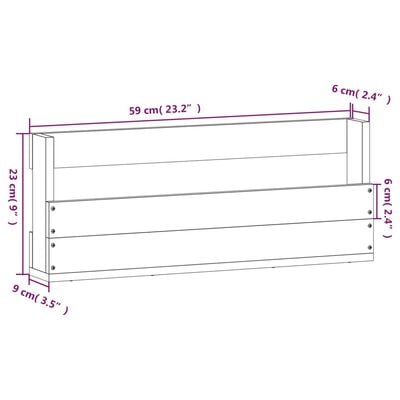 vidaXL Wandschoenenrekken 2 st 59x9x23 cm massief grenenhout