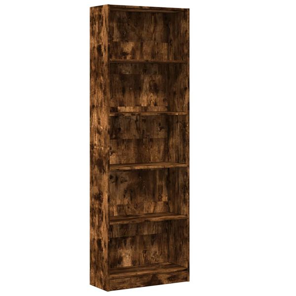 vidaXL Boekenkast 60x24x176 cm bewerkt hout gerookt eikenkleurig