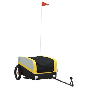 vidaXL Fietstrailer 30 kg ijzer zwart en geel