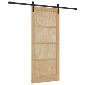 vidaXL Schuifdeur Naturel 86 x 198,5 cm Massief grenenhout
