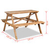 vidaXL Picknicktafel 120x120x78 cm bamboe