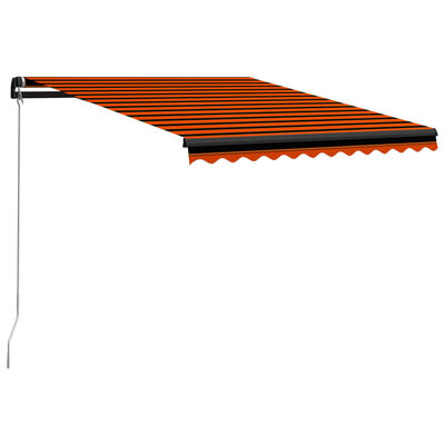 vidaXL Luifel handmatig uittrekbaar met LED 350x250 cm oranje en bruin