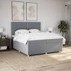 vidaXL Boxspring met matras stof lichtgrijs 200x200 cm