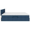 vidaXL Opbergbed met LED met matras met LED Blauw 200 x 200 cm Stof