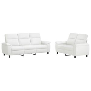vidaXL Bankstel 2 pcs Wit Stof
