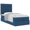 vidaXL Bed met matras 90x200 cm stof blauw