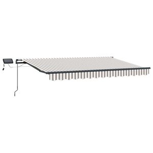 vidaXL Uitschuifbare luifel Lichtgrijs en wit. 300 x 250 cm