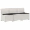 vidaXL 3-zits tuinbank met kussens in rattanlook 3-zits PP Wit