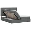 vidaXL Opslag bed met hoofdeinde Donkergrijs 180 x 200 cm Stof