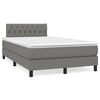 vidaXL Boxspring met matras stof donkergrijs 120x190 cm