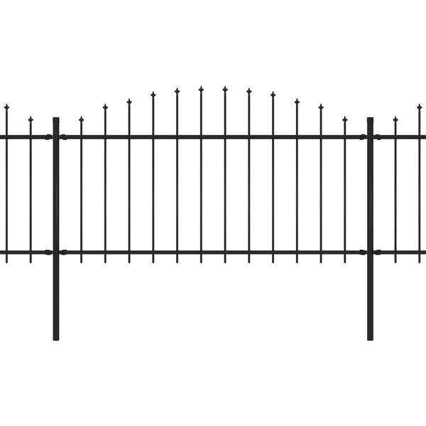 vidaXL Tuinhek met speerpunt staal 714,5x150 cm zwart