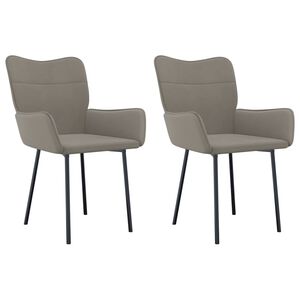 vidaXL Eetkamerstoelen 2 st fluweel lichtgrijs