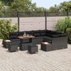 vidaXL Tuinbankenset 12 pcs Zwart poly rattan