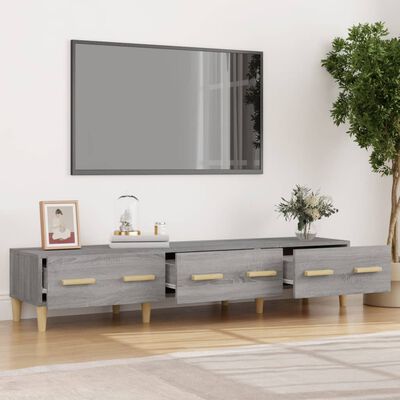 vidaXL Tv-meubel 150x34,5x30 cm bewerkt hout grijs sonoma eikenkleurig