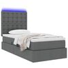 vidaXL Opbergbed met LED met matras Donkergrijs 100 x 200 cm Polyester