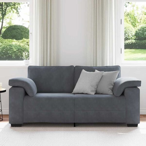 vidaXL Loveseat bank 180x77x82 cm fluweel donkergrijs