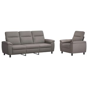 vidaXL Bankstel 2 pcs Taupe Stof