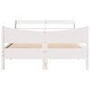 vidaXL Bedframe met hoofdbord massief grenenhout wit 150x200 cm