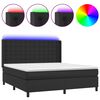 vidaXL Boxspring met matras en LED kunstleer zwart 180x200 cm