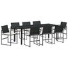 vidaXL Tuin eettafelset 9 st Zwart en Cr&egrave;me poly rattan