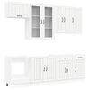 vidaXL Keukenblok LUCCA 8 pcs Wit Bewerkt hout