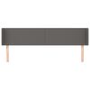 vidaXL Hoofdbord met randen 183x16x78/88 cm kunstleer grijs