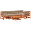 vidaXL Tuin loungeset 6 pcs Wasbruin Massief grenenhout