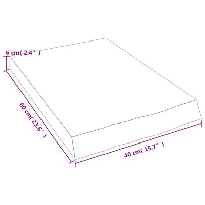 vidaXL Wastafelblad 40x60x(2-6) cm onbehandeld massief hout