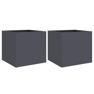 vidaXL Plantenbakken 2 st 32x30x29 cm koudgewalst staal antracietkleurig