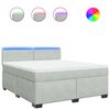vidaXL Boxspring met matras fluweel lichtgrijs 180x200 cm