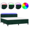 vidaXL Boxspring met matras en LED fluweel donkergroen 180x200 cm