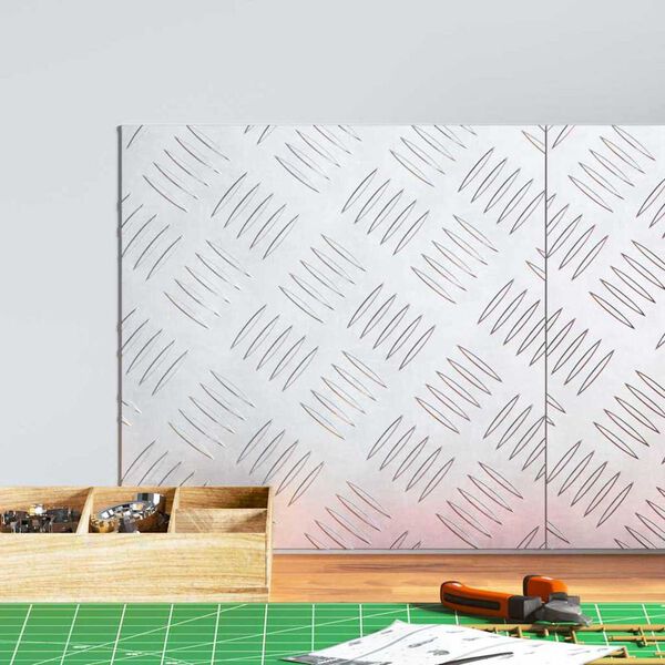 vidaXL Trap Tread Vierkant 2 pcs Zilver 30 x 30 cm Aluminium