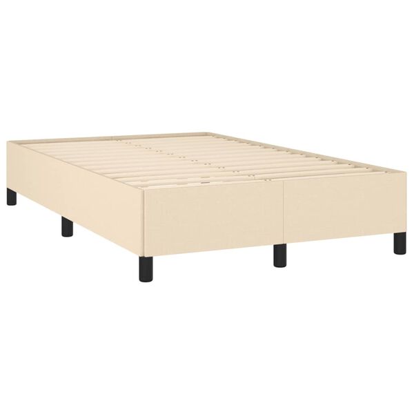 vidaXL Bedframe zonder matras 120x190 cm stof cr&egrave;mekleurig