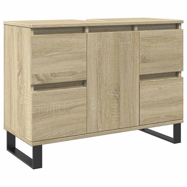 vidaXL Badkamerkast 80x33x60 cm bewerkt hout sonoma eikenkleurig