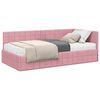 vidaXL Hoekbedframe met Matras 2 st Roze 90 x 200 cm Fluweel