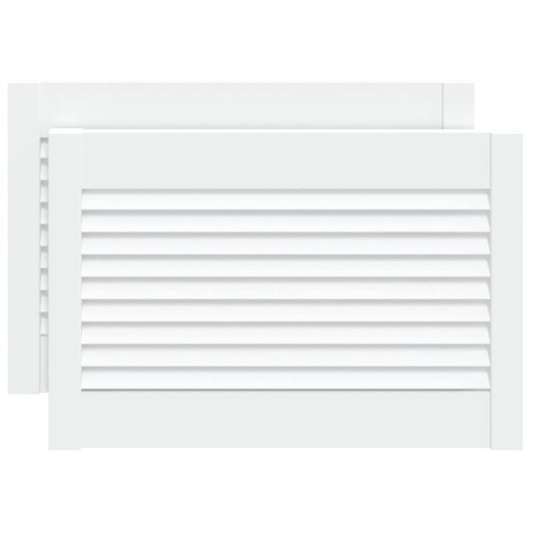 vidaXL Kastdeuren met lamellen 2 st 39,5x59,4 cm grenenhout wit