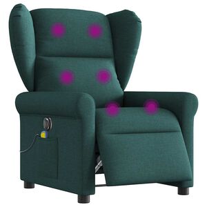 vidaXL Massagestoel elektrisch verstelbaar stof donkergroen