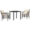vidaXL Tuin eettafelset 3 st Bruin poly rattan
