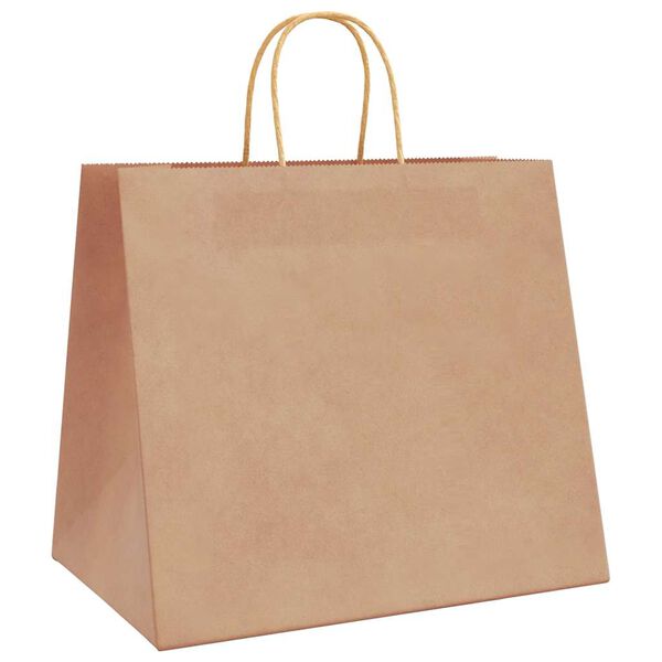 vidaXL Papieren zakken 50 st met hengsels 32x22x28 cm bruin