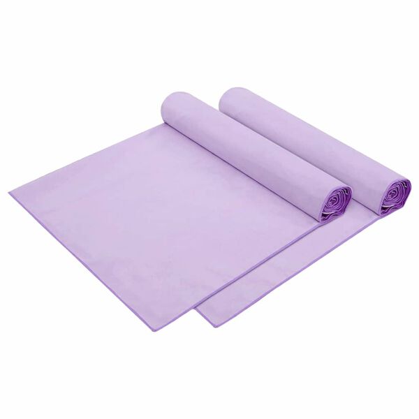 vidaXL Ligbedhanddoeken 2 pcs Paars 210 x 75 cm Polyester en Polyamide