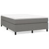 vidaXL Boxspring bed stof donkergrijs 140x190 cm