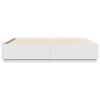 vidaXL Bedframe met LED-verlichting bewerkt hout wit 200x200 cm